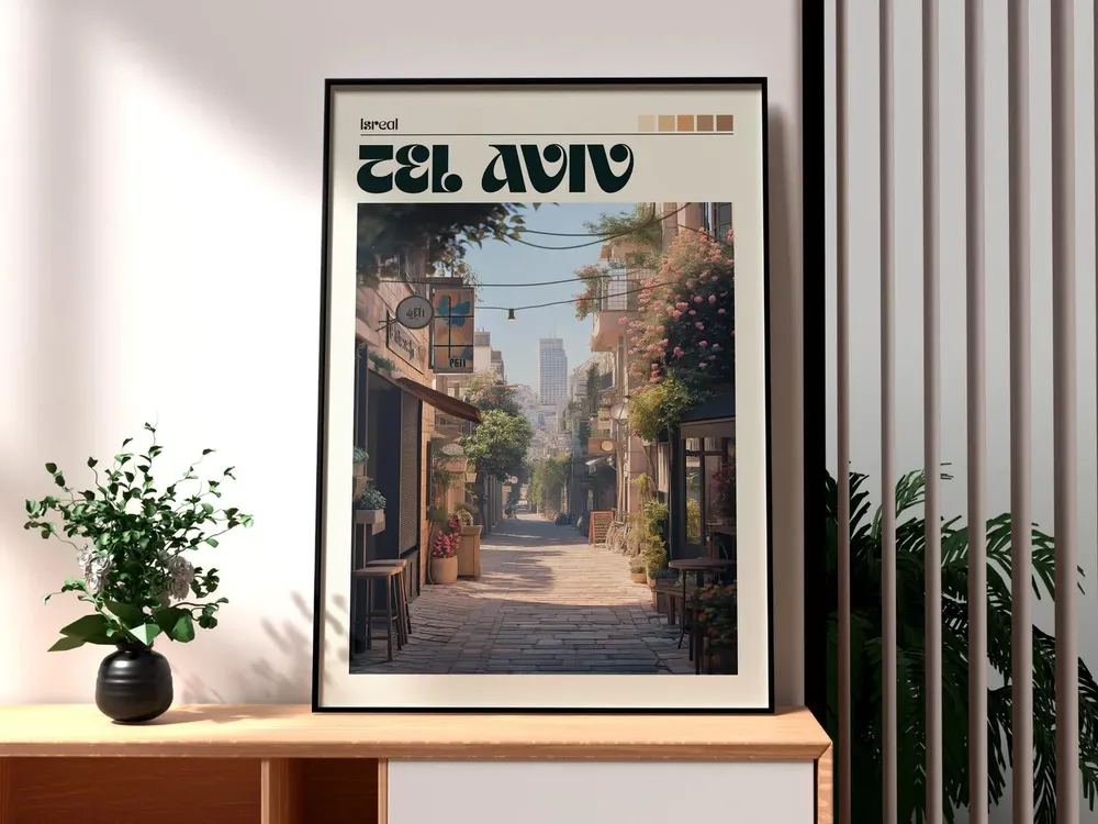 Tel Aviv Travel Poster, Israel Wall Art