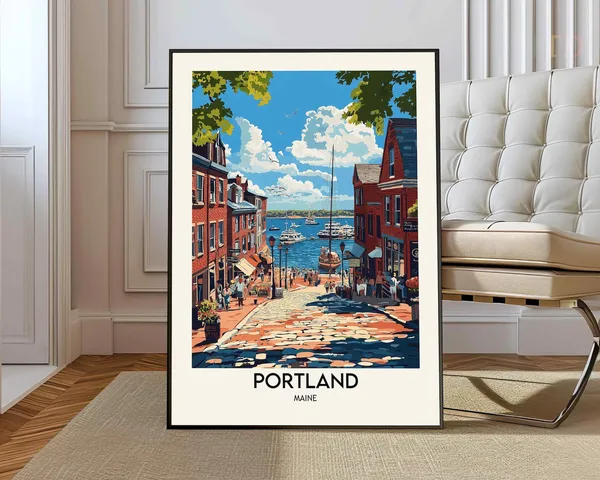 Portland Maine Travel Poster, Casco Bay Islands
