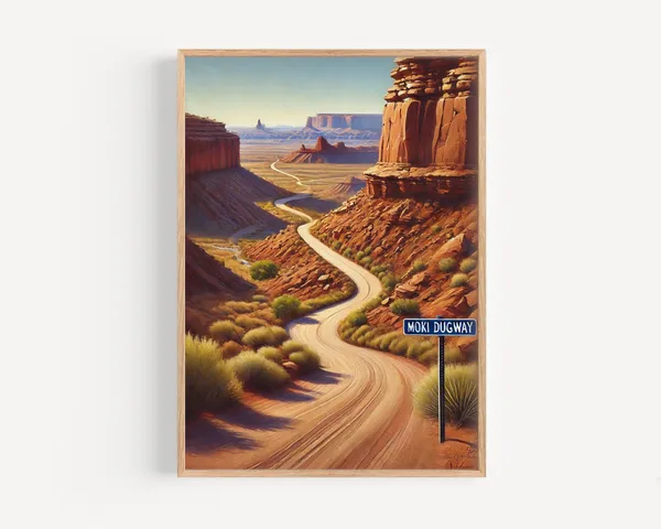 Moki Dugway Utah Travel Poster, Scenic Landscape Art Print