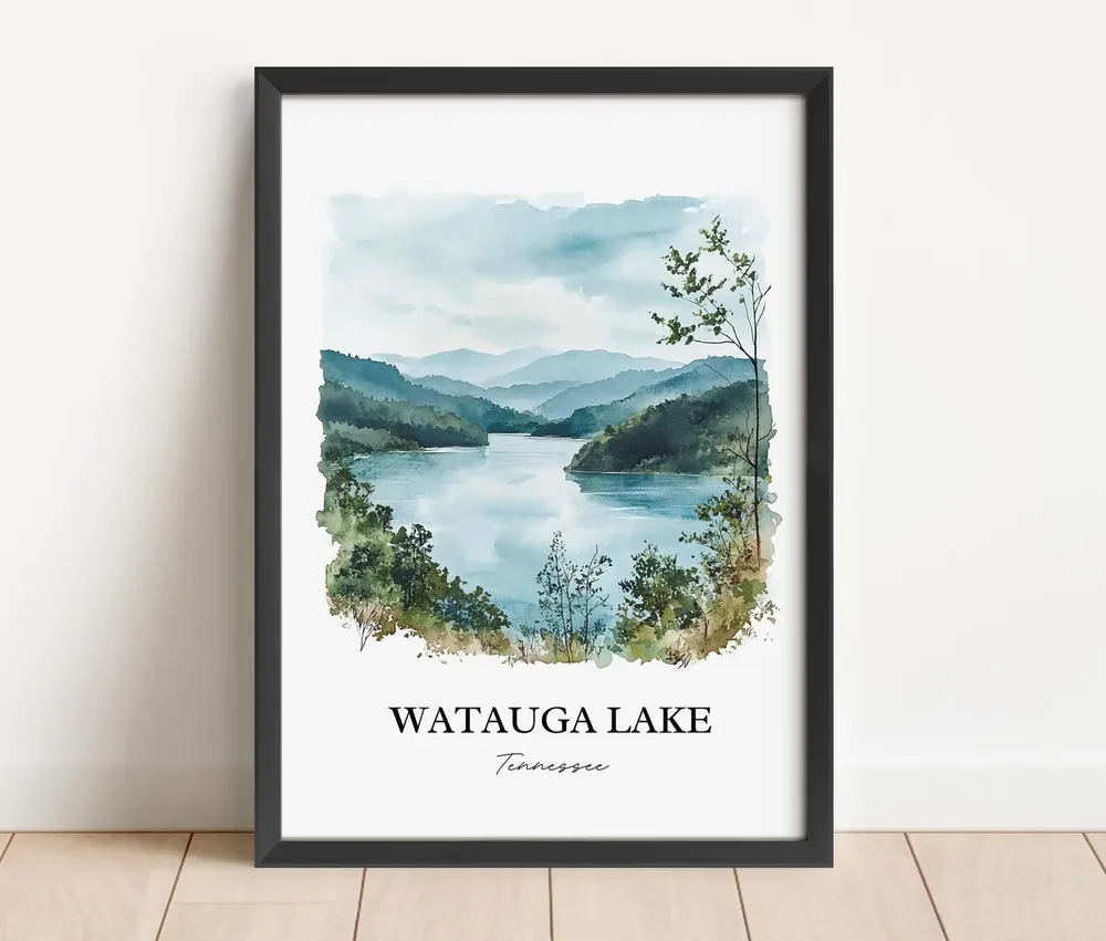 Watauga Lake Travel Poster, Tennessee Watercolor Art Print - Image 4