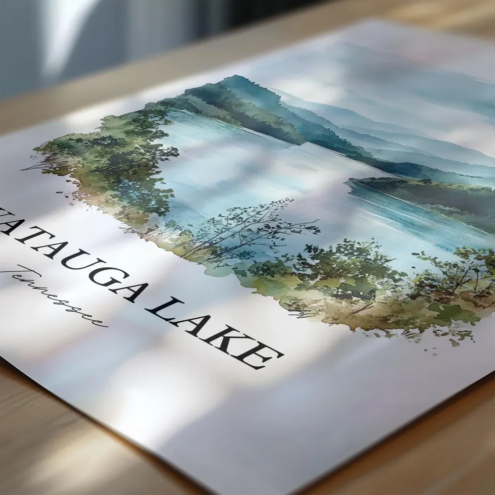 Watauga Lake Travel Poster, Tennessee Watercolor Art Print - Image 6
