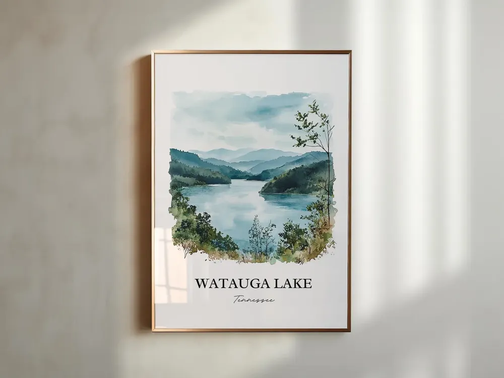 Watauga Lake Travel Poster, Tennessee Watercolor Art Print - Image 5