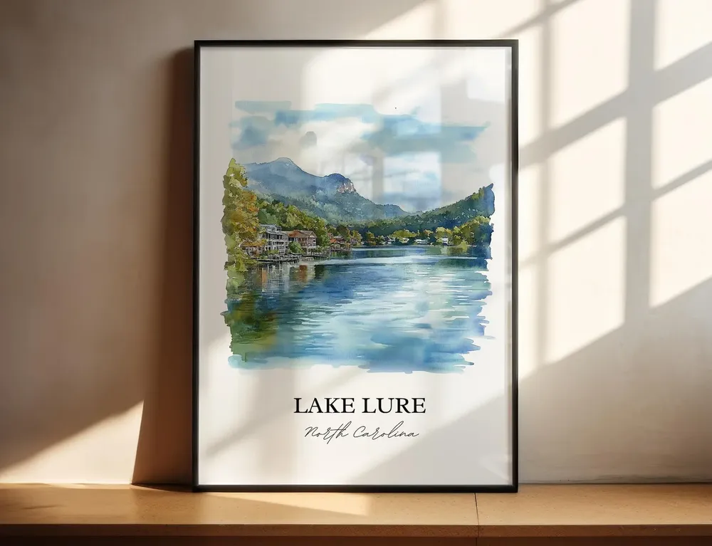 Lake Lure, North Carolina Travel Poster Print