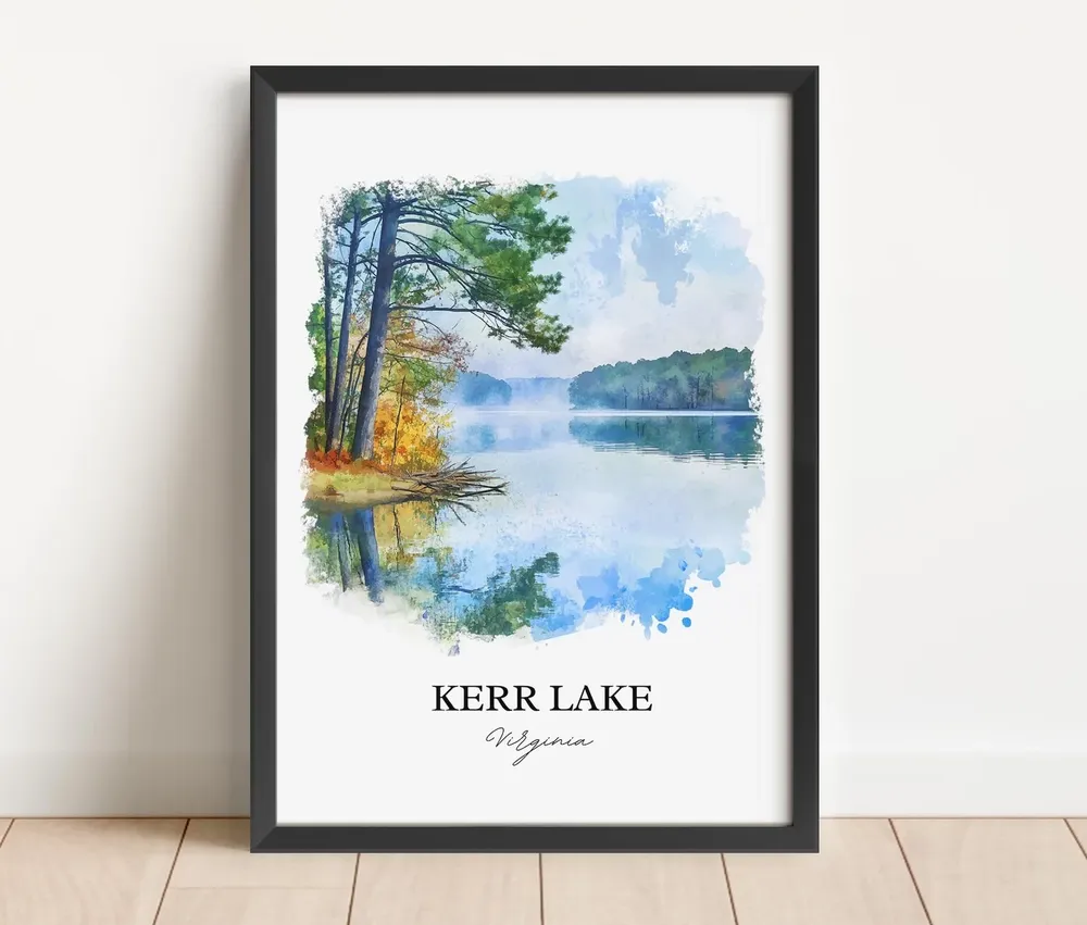 Kerr Lake, VA Travel Poster Art Print - Image 4