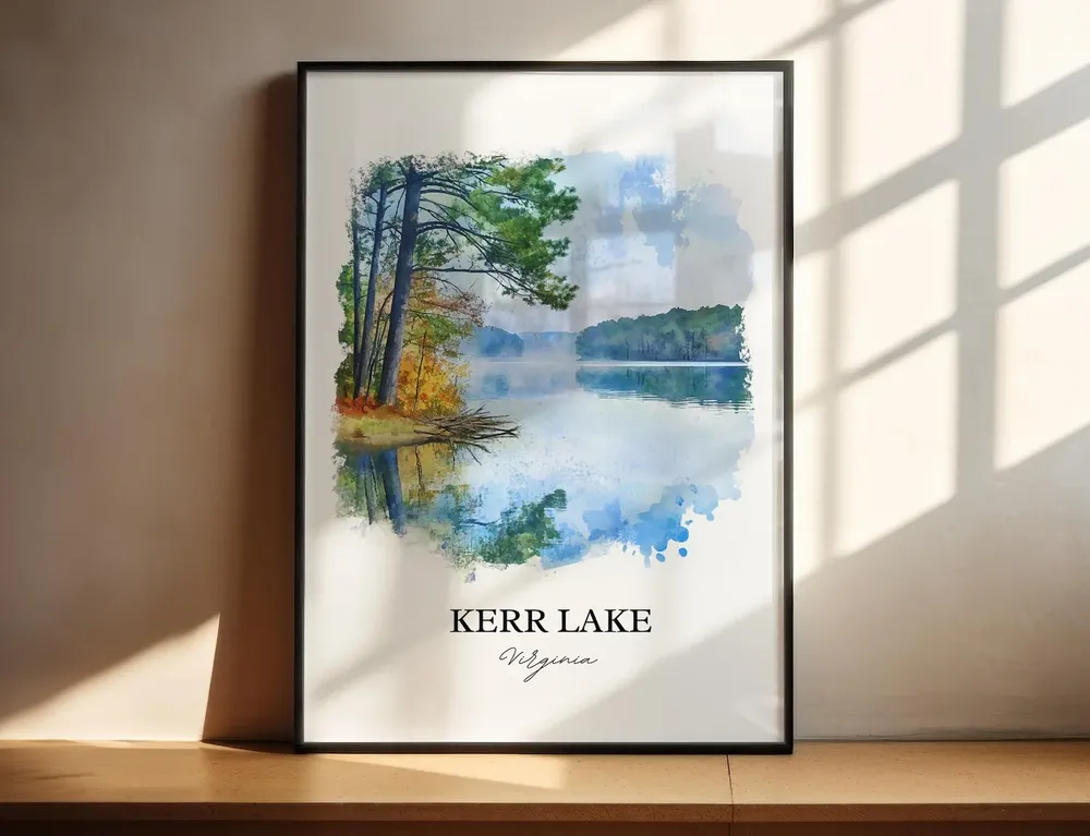 Kerr Lake, VA Travel Poster Art Print