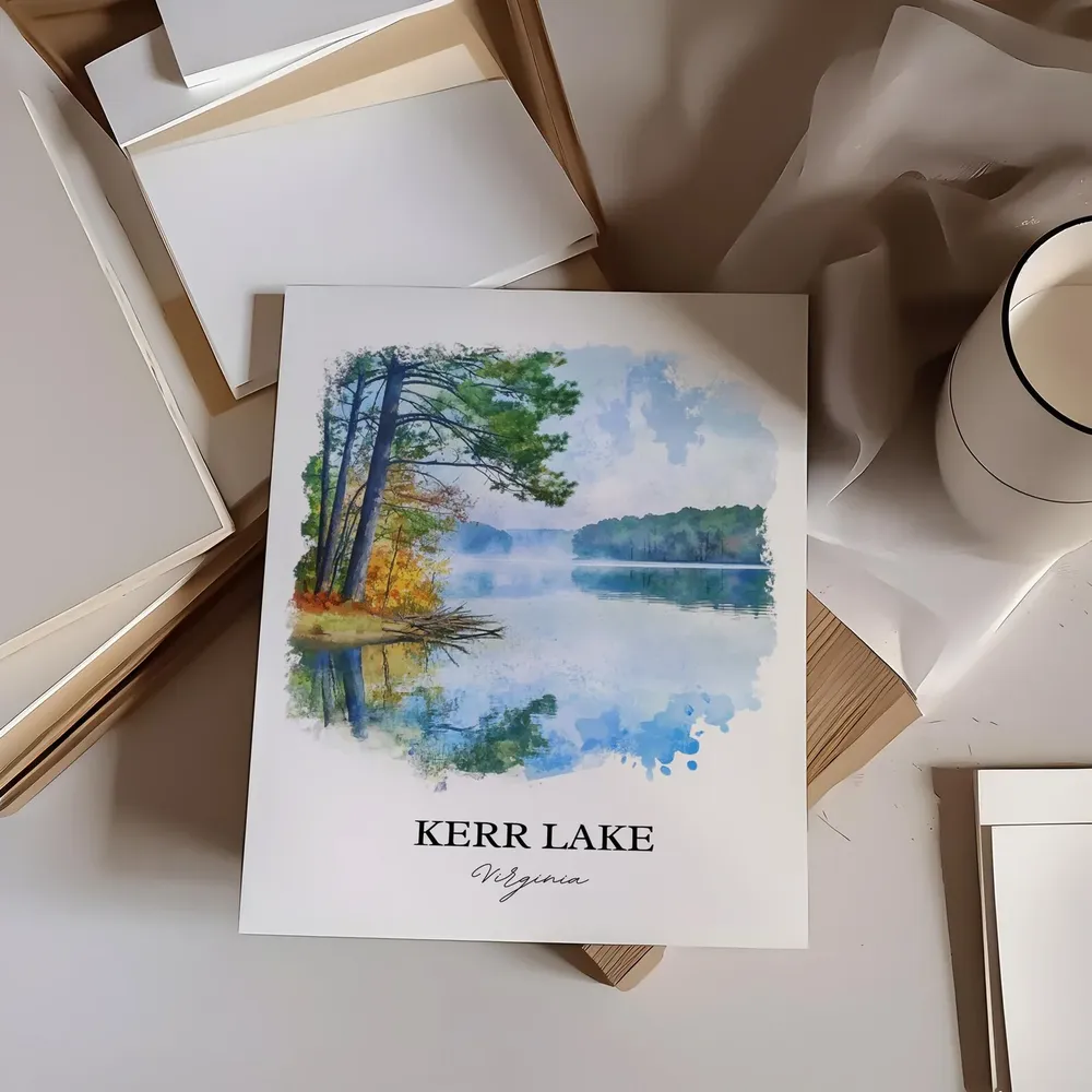 Kerr Lake, VA Travel Poster Art Print - Image 2