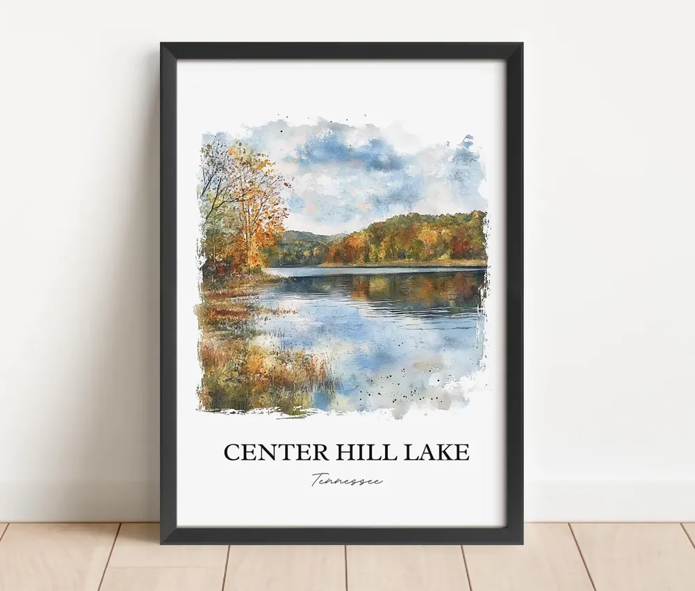 Center Hill Lake Travel Poster, Middle Tennessee - Image 2