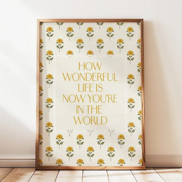 How Wonderful Life Is Vintage Nursery Art Print