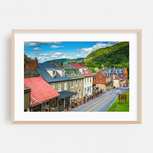 Harpers Ferry Travel Poster, West Virginia Landscape