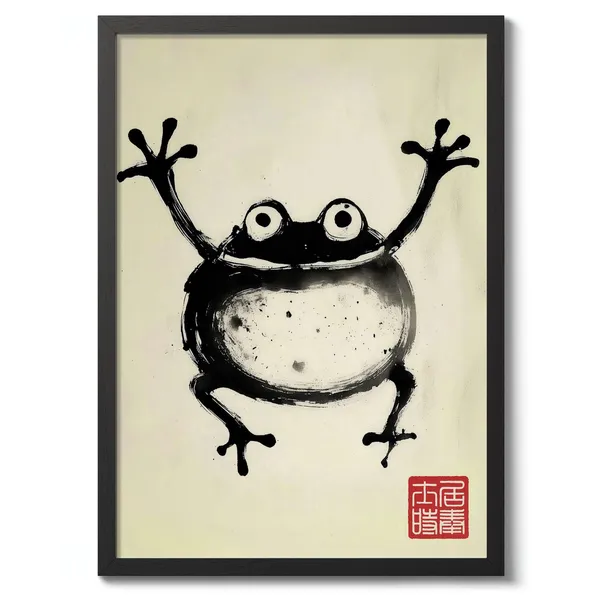Frog by Matsumoto Hoji, Japanese Sumi-E Art Print