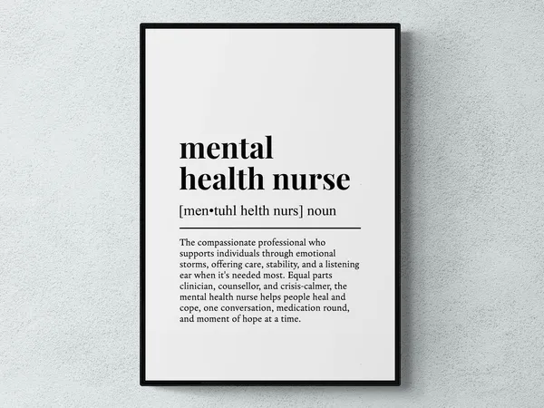 Mental Health Nurse Funny Definition Art Print