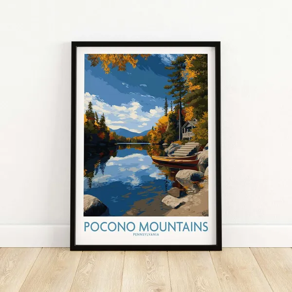 Pocono Mountains Autumn Lake View Art Print