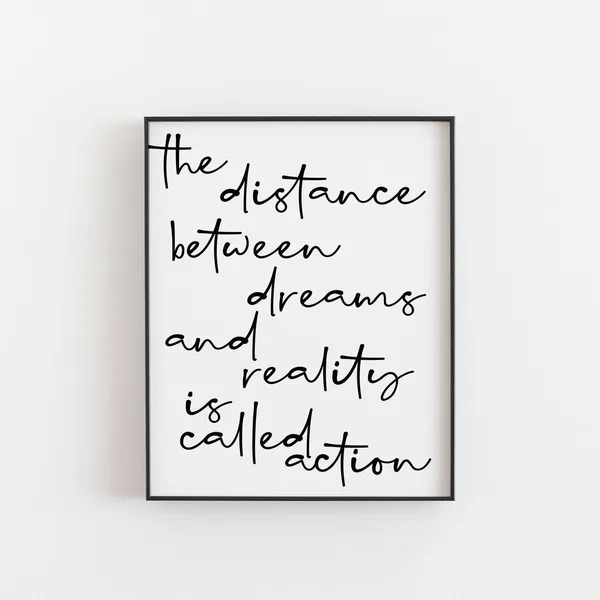 Action Motivational Quote, Office Wall Art Print