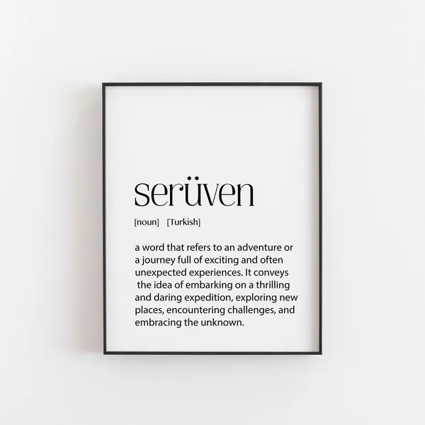 Turkish Print Serven Definition Gift, Cultural Art Print