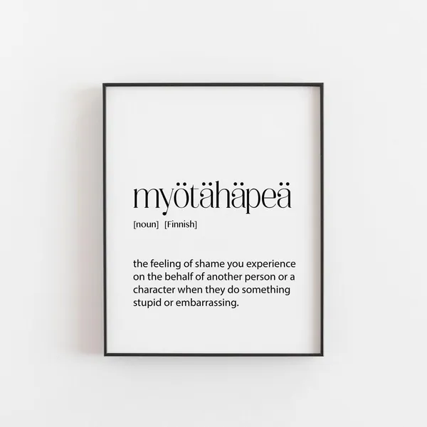 Mythpe Finnish Words Print, Dictionary Wall Art