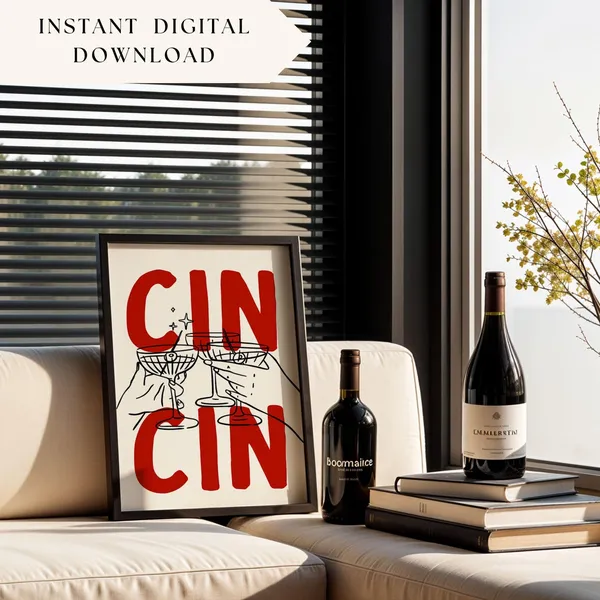 Cin Cin Cheers Bar Wall Art Print
