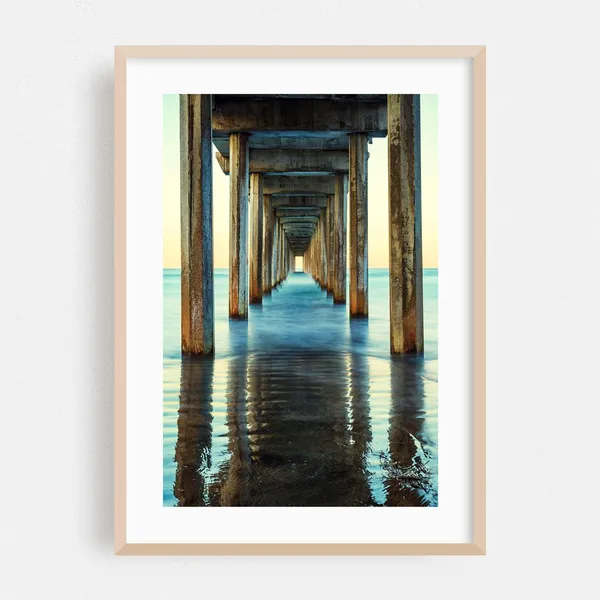 San Diego Travel Poster, Coastal Bridge Seascape