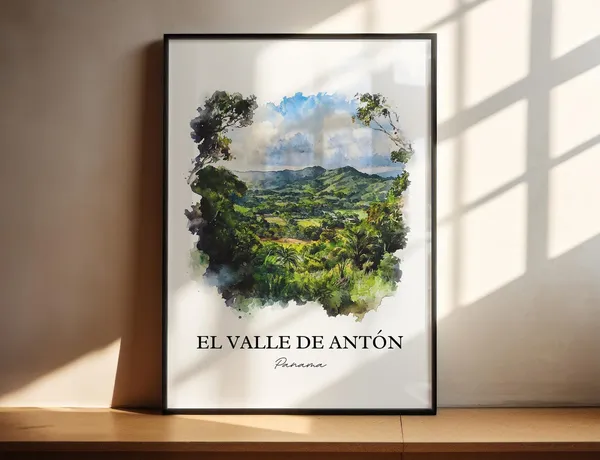 El Valle De Antn Watercolor Travel Poster, Panama
