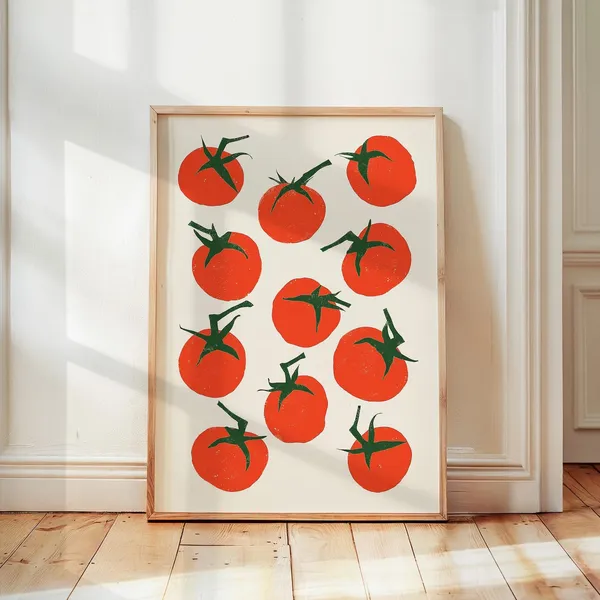 Tomatoes Retro Farmhouse Kitchen Art Print