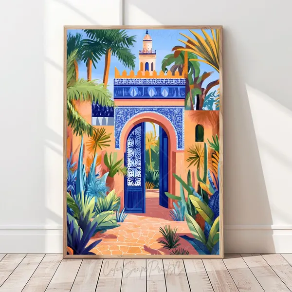 Moroccan Art Print, Boho Marrakech Architecture