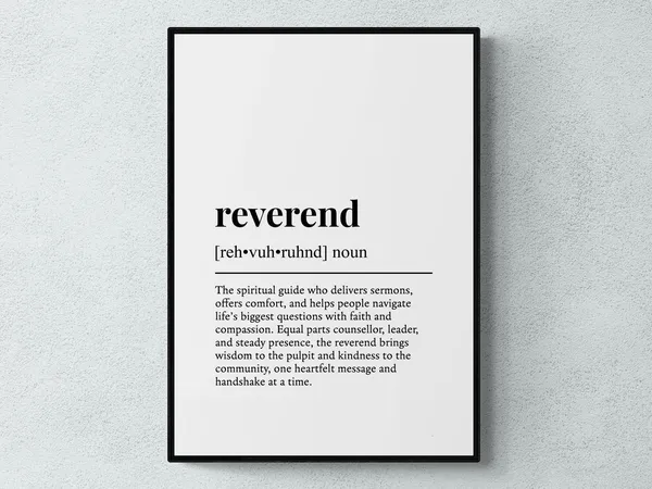 Reverend Funny Definition Humor Wall Art Print