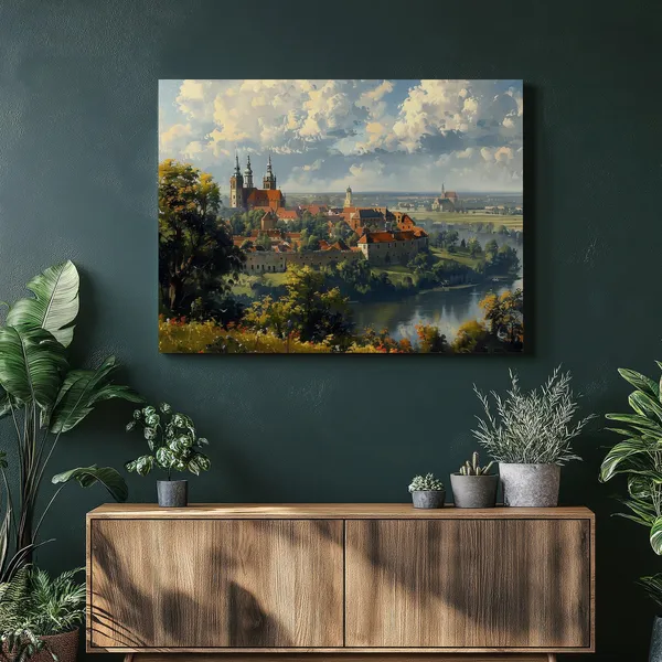Poland Medieval Castle Scenery Travel Poster