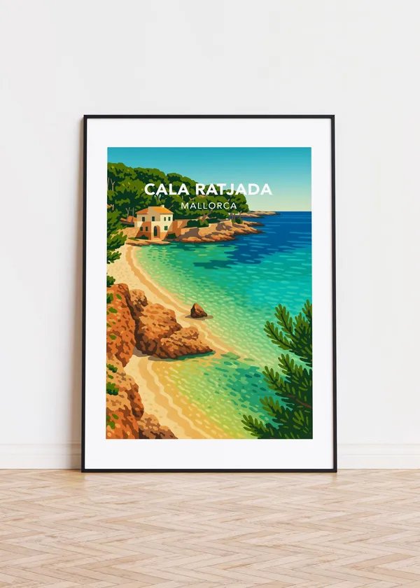 Cala Ratjada Travel Poster Print Illustration