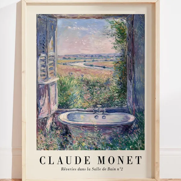 Monet-Inspired Countryside Bathroom Art Print