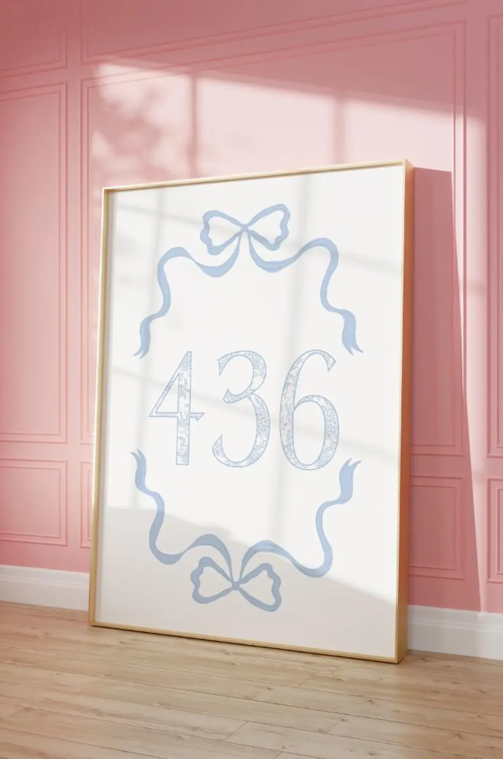 Custom Dorm Number Poster, Trendy Chinoiserie Art