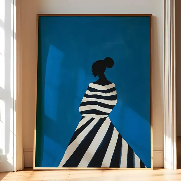 African Woman Black Art Print, Vintage Style