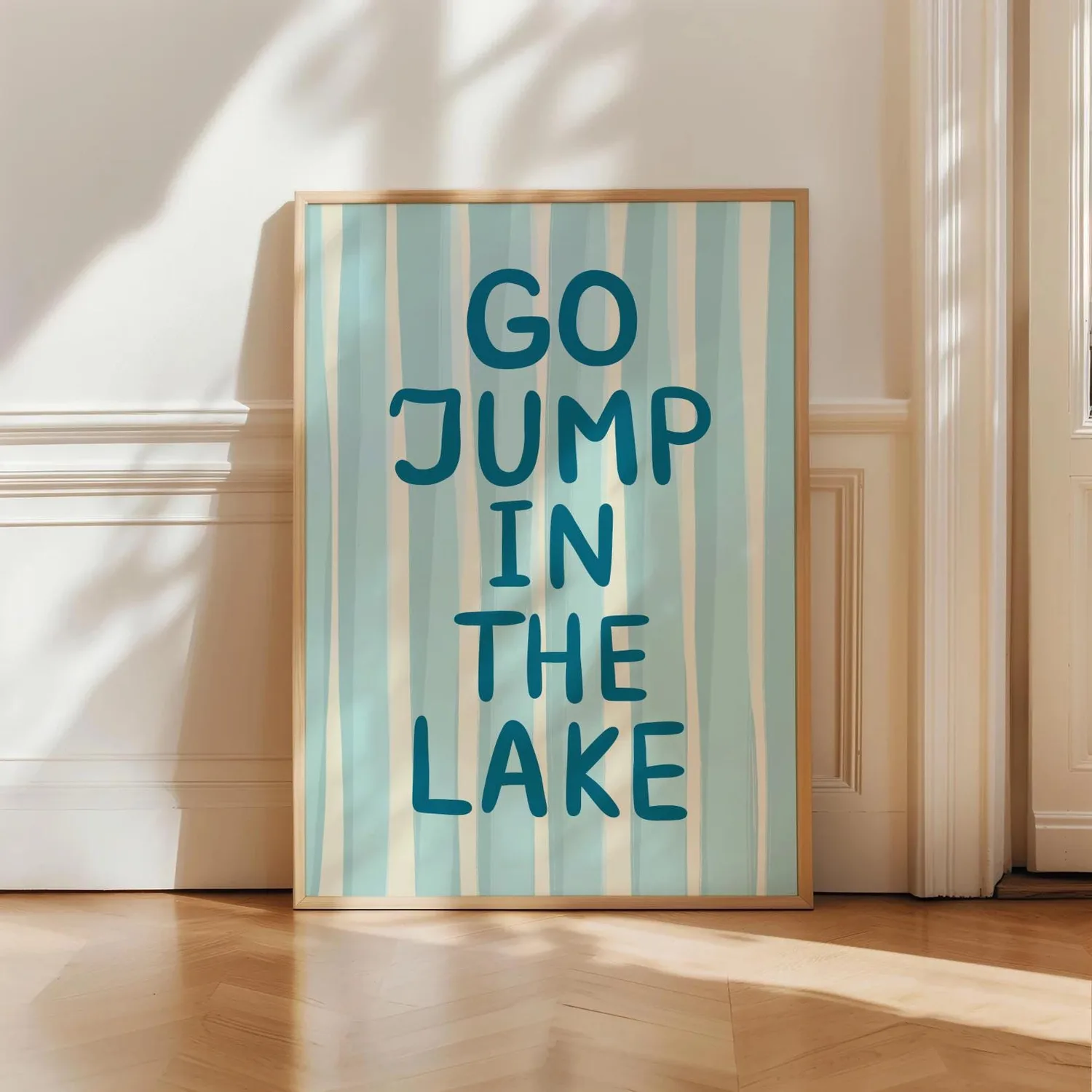 Go Jump In The Lake Sign Print, Coastal Farmhouse