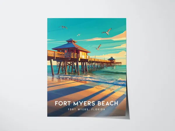 Fort Myers Beach Florida Coastal Art Print