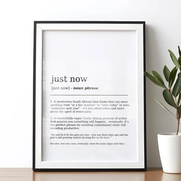 Funny Just Now Definition Print, Minimalist Decor