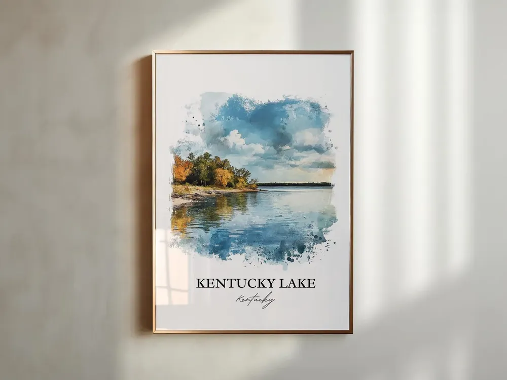 Kentucky Lake Travel Poster, Grand Rivers KY Watercolor - Image 5