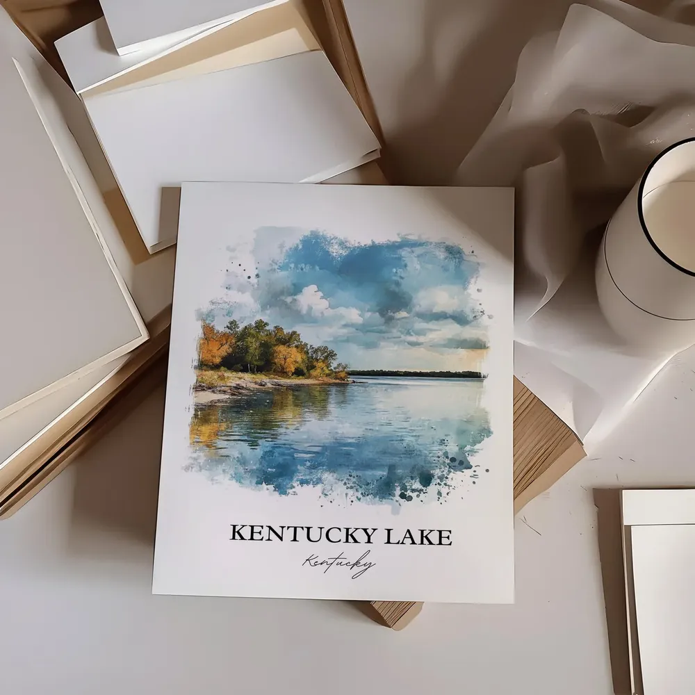 Kentucky Lake Travel Poster, Grand Rivers KY Watercolor - Image 4