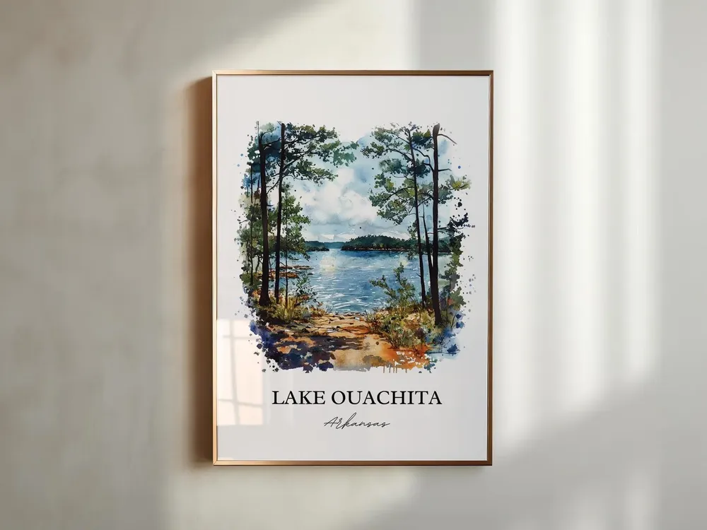 Lake Ouachita Watercolor Travel Poster, Arkansas - Image 5