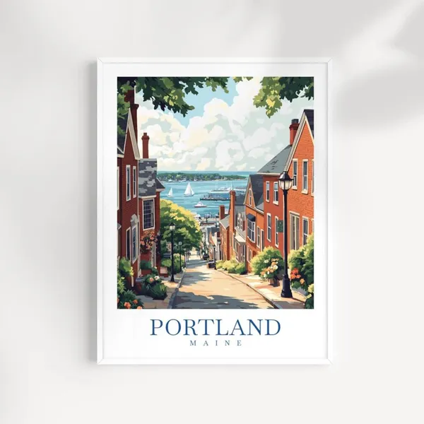 Portland Maine Coastal New England Harbor Art Print