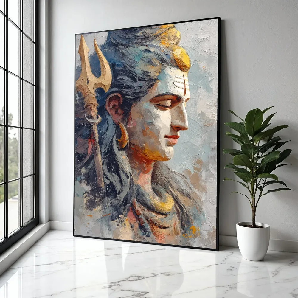 Shiva Portrait Art Print, Spiritual Hindu Wall Art