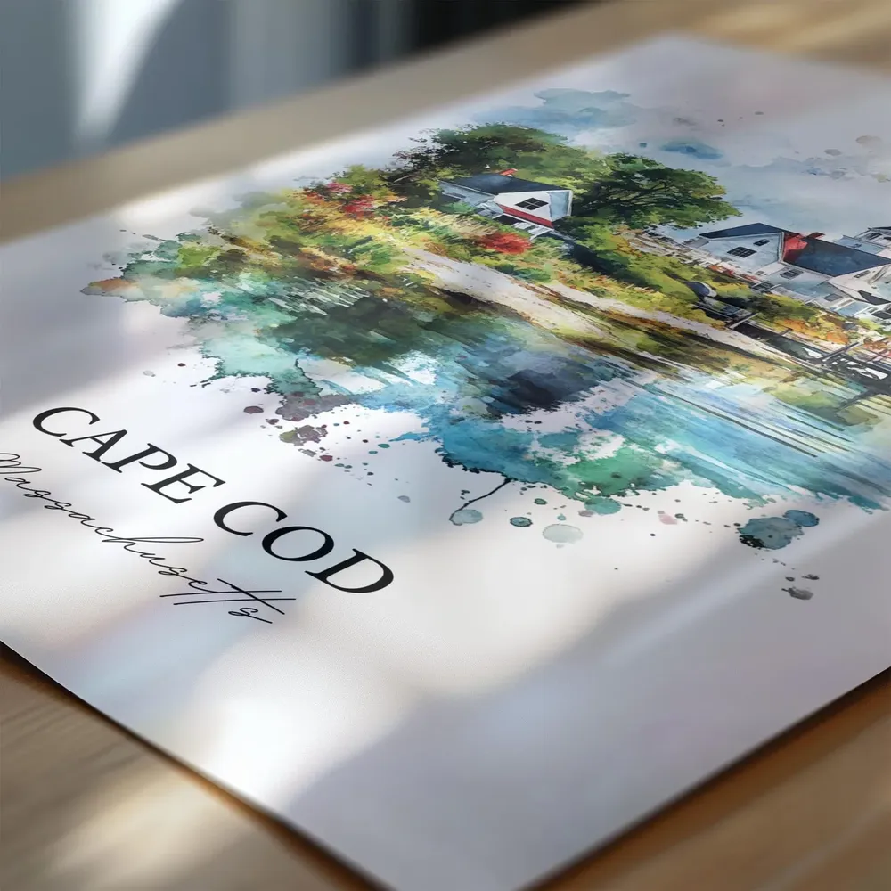 Cape Cod Watercolor Travel Poster, Housewarming Gift - Image 6