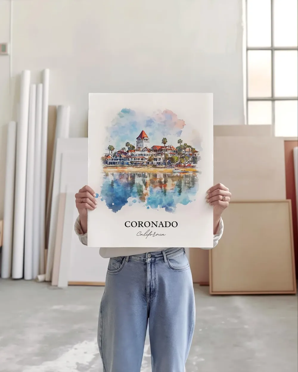Coronado, CA Watercolor Travel Poster, San Diego - Image 4