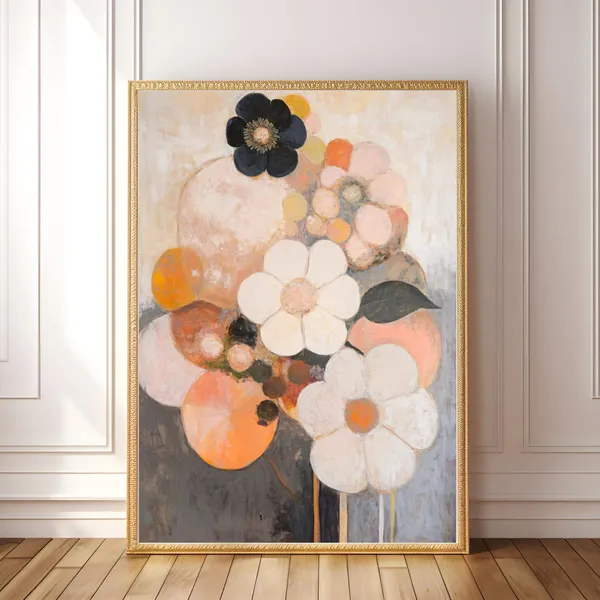 Midcentury Modern Floral Abstract Art Print