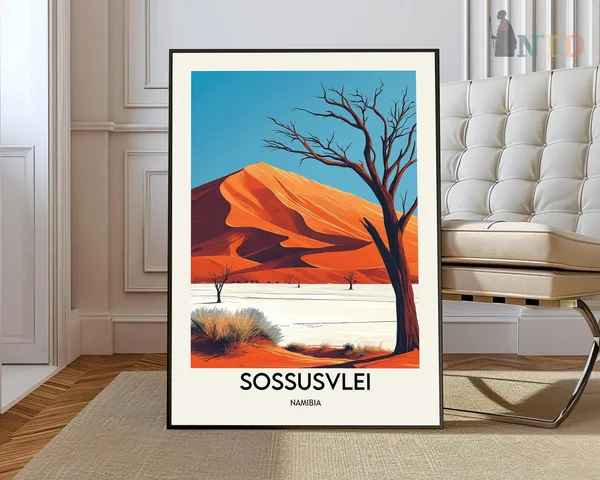 Sossusvlei Travel Poster, Namib Desert Namibia