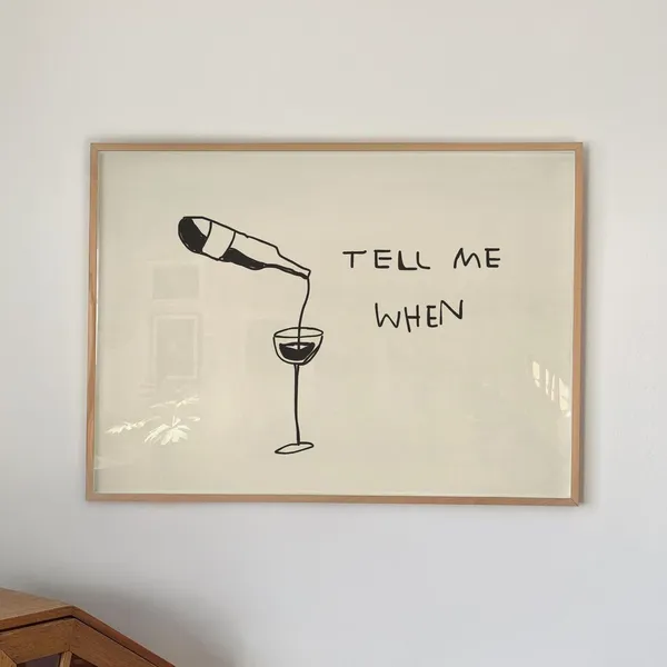 Funny Wine Quote Kitchen Bar Cart Art Print