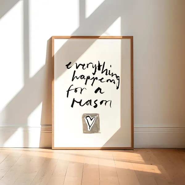 Everything Happens For A Reason Hand Painted Art Print