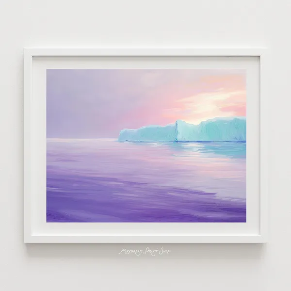 Abstract Icebergs Minimalist Art Print, Antarctica