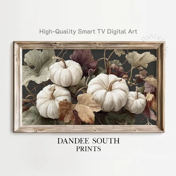 Rustic Fall Pumpkins Art Print, Autumn Thanksgiving Decor