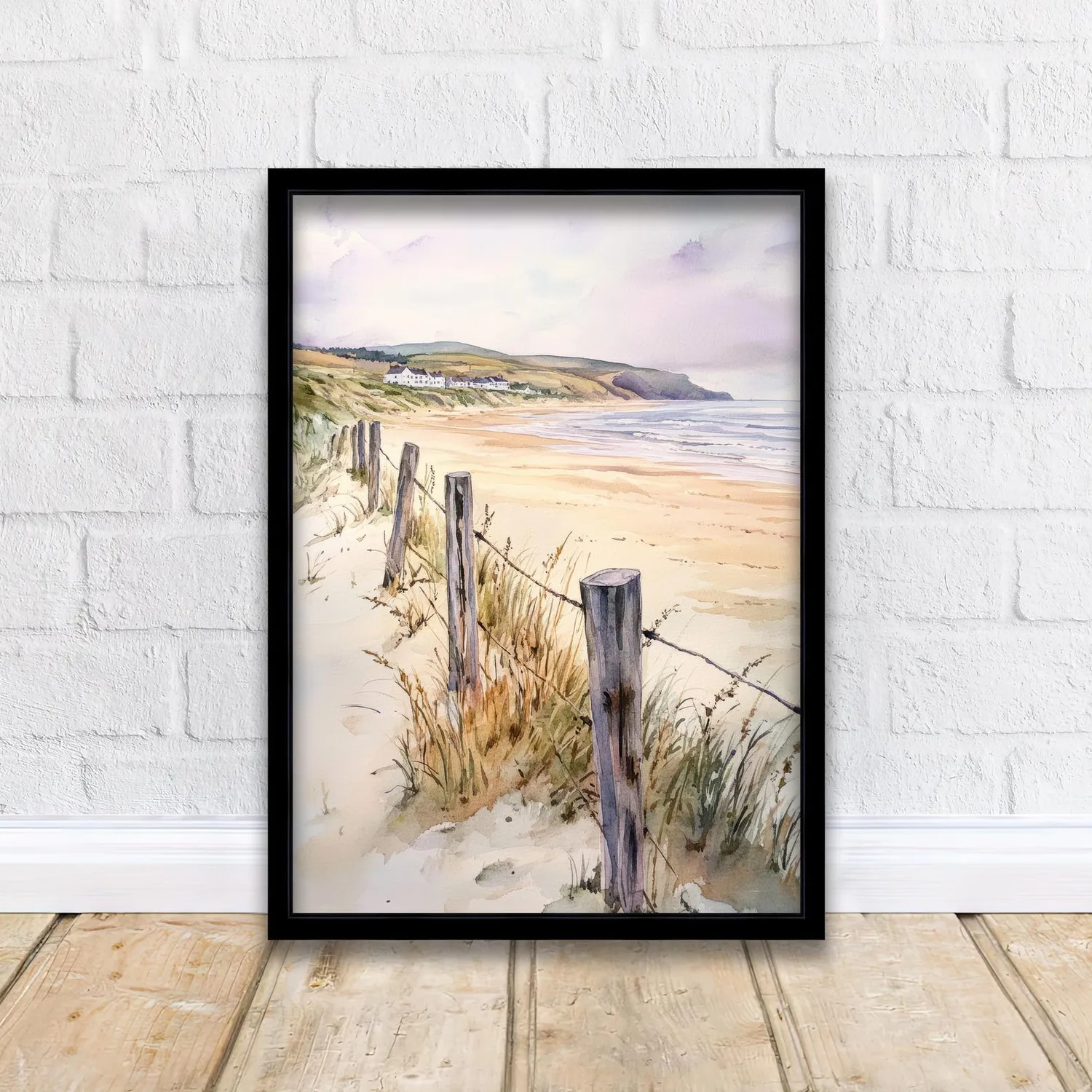 Croyde Bay Watercolor Painting, North Devon Travel Poster