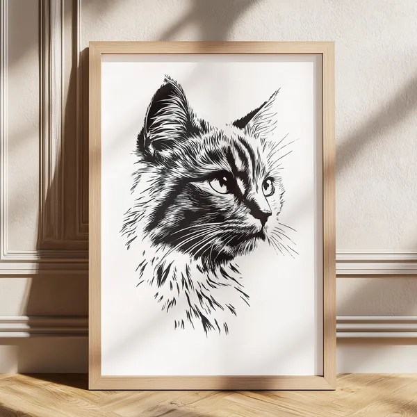 Cute Cat Nursery Retro Art Print, Baby Room Decor