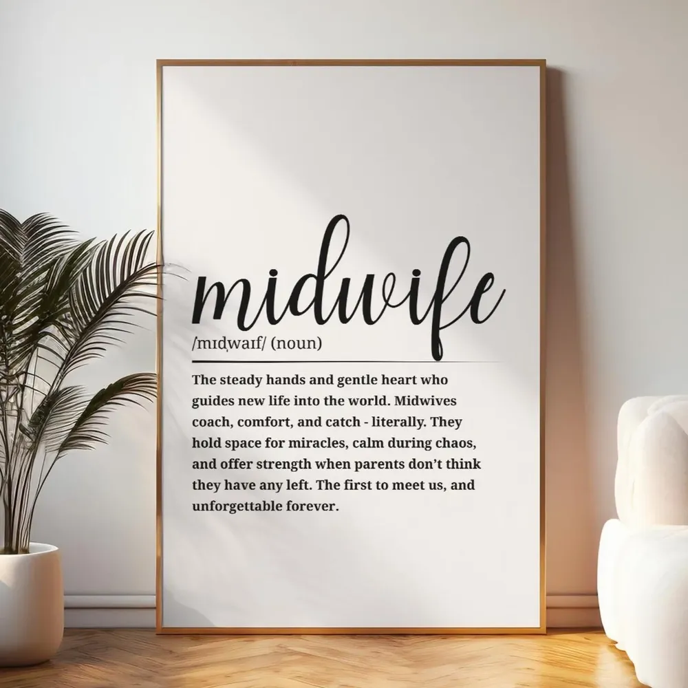 Midwife Definition Poster, Home or Office Decor