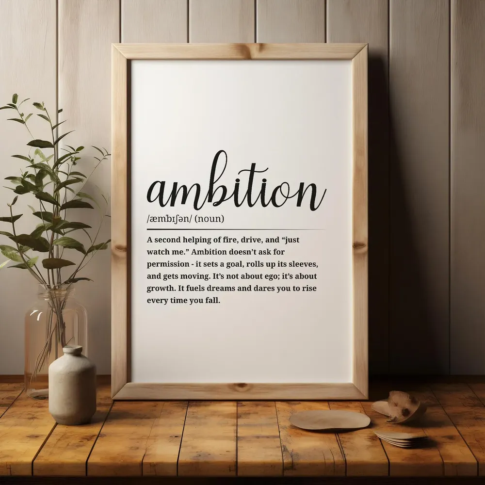 Ambition Definition Art Print, Fun Office Decor - Image 3
